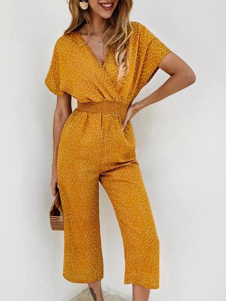 Chic Polka Dot Jumpsuit | Trendy Summer Outfits-Green-1