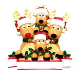 LOVEMI Christmas 4deer head resin Lovemi -  Name Blessings PVC Elk Christmas Tree Hanging Pendant