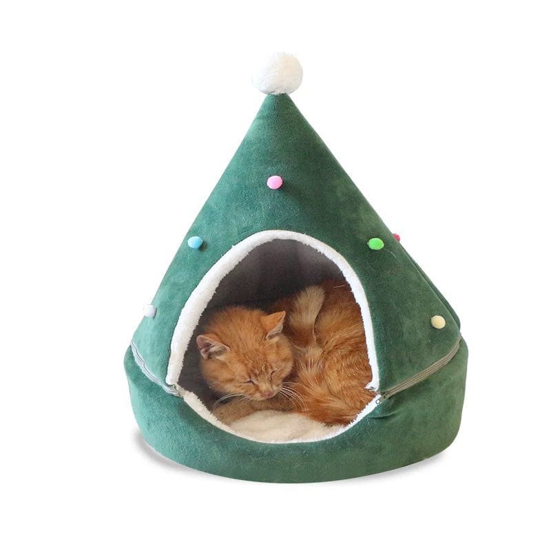 LOVEMI  Christmas Green L Lovemi -  Christmas Tree Pet Bed Winter Warm Pet Nest Cat House Dog pet supplies