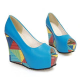 Colorful Wedge Heels: Elevate Your Style and Comfort-Blue-5