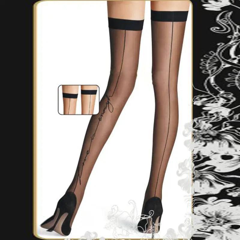 Comeodear Stretchy Fish Net Stockings Lace Stitching Sexy-Black-6