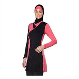 Conservative Swimwear Sunscreen Swim Long Sleeves Hijab-BlackRed-2