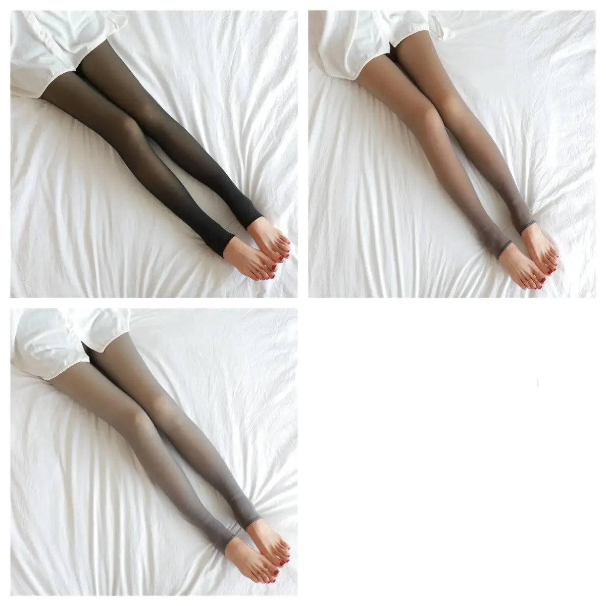 Cozy Warmth Translucent Fleece-Lined Tights-3pcs set footstep-27