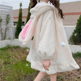 Cute Ears Hooded Padded Lamb Wool Coat-2