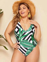 Digital printing plus fat one-piece swimming-2