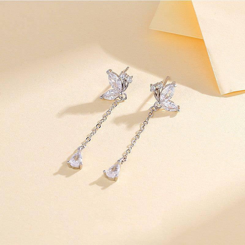 Elegant Butterfly Drop Earrings - Sparkling Jewelry-4