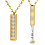 Elegant Crystal Bar Necklaces in Gold & Silver-Gold-4