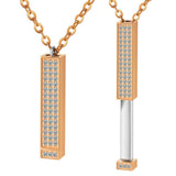 Elegant Crystal Bar Necklaces in Gold & Silver-Rose gold-5