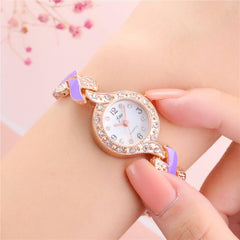Elegant Crystal Quartz Ladies' Rose Gold Watch-2
