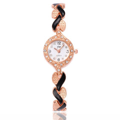 Elegant Crystal Quartz Ladies' Rose Gold Watch-3