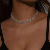 Elegant Diamond Heart Pendant Necklace Showcase-Silver Full Diamond-4