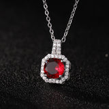 Elegant Diamond Pendant: Timeless Elegance & Sparkle-Pomegranate Red-13