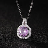 Elegant Diamond Pendant: Timeless Elegance & Sparkle-Purple-4