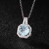 Elegant Diamond Pendant: Timeless Elegance & Sparkle-Ice Flower Light Blue-9