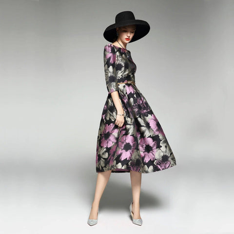 Elegant Floral Midi Dress for Spring Events-3