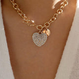 Elegant Heart Pendant Necklace | Sparkle & Gold-1