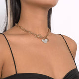 Elegant Heart Pendant Necklace | Sparkle & Gold-2