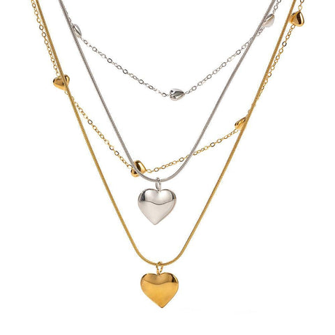 Elegant Heart Pendants in Gold and Silver-10