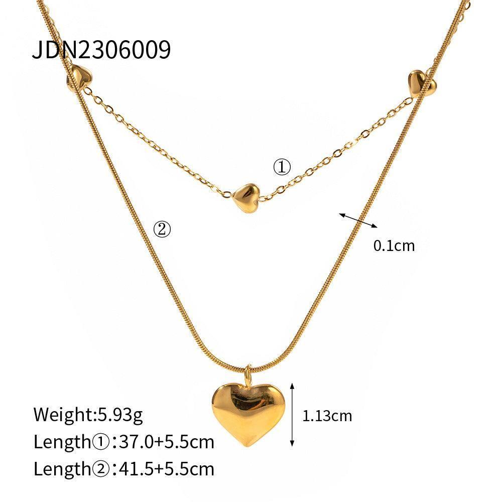 Elegant Heart Pendants in Gold and Silver-JDN2306009-7