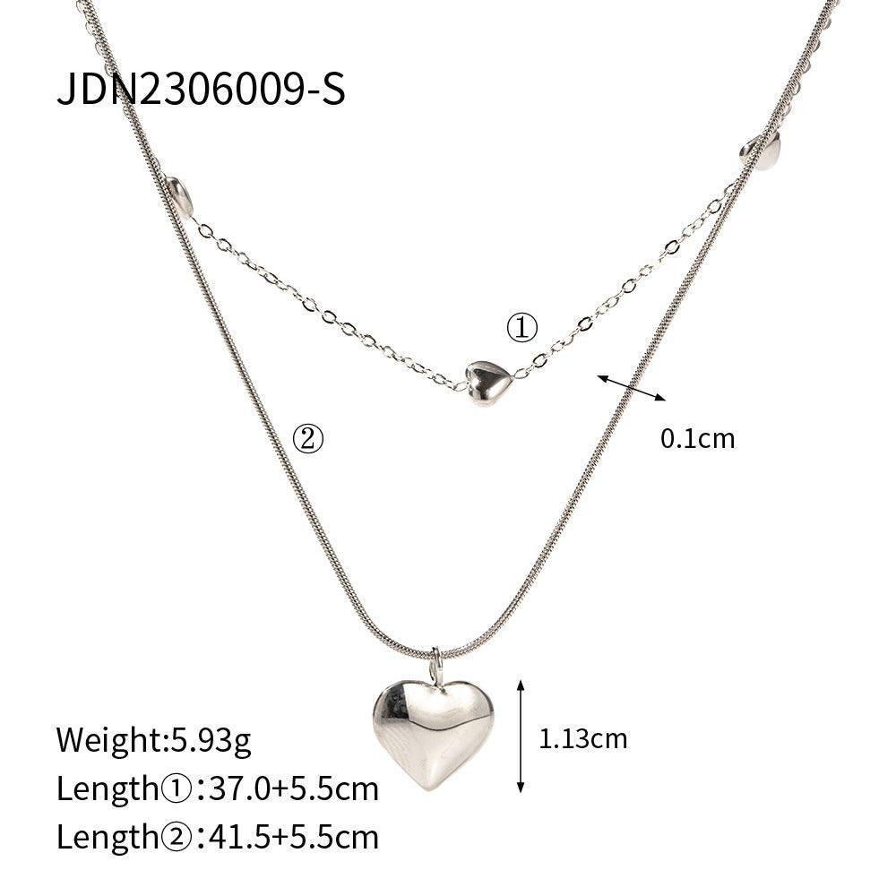 Elegant Heart Pendants in Gold and Silver-JDN2306009 S-8