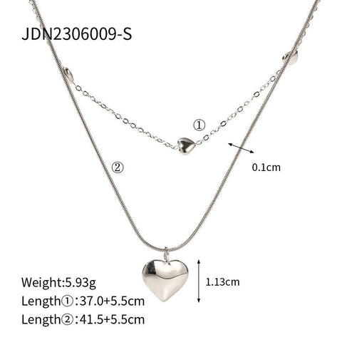 Elegant Heart Pendants in Gold and Silver-JDN2306009 S-8