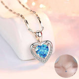 Elegant Heart Sapphire Pendant Necklace for Her-1