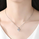 Elegant Heart Sapphire Pendant Necklace for Her-2