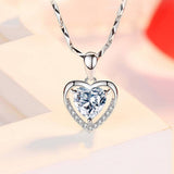 Elegant Heart Sapphire Pendant Necklace for Her-3