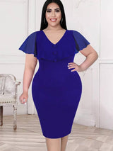 Elegant Plus-Size Blue Dresses for Women-1