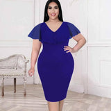 Elegant Plus-Size Blue Dresses for Women-Blue-7
