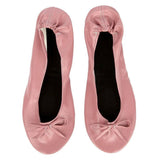 Elegant Satin Ballet Flats with Matching Pouch-Fuschia-17