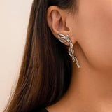Elegant Silver Ear Cuff Jewelry for Stylish Look-White K-2