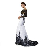 Embroidered Lace Maxi Dress With Fishtail Slim Tail-5