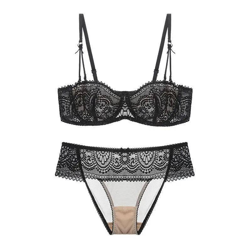 Ensemble lingerie en dentelle-Black-2