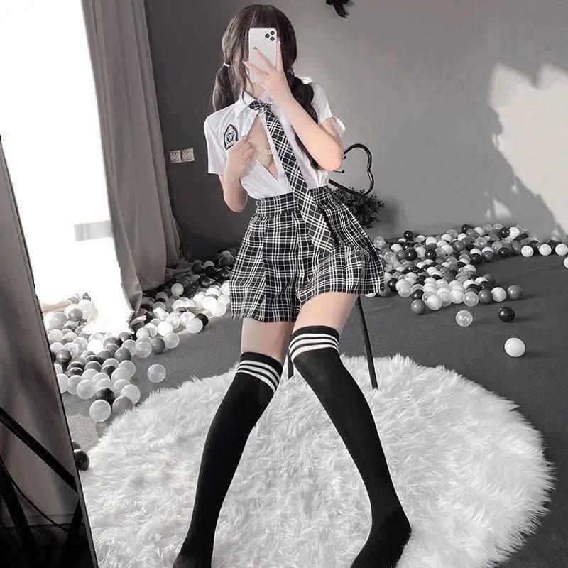 Erotic Lingerie JK Uniform Temptation Suit Pure-Plusstudentsocks-1