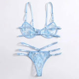 Erotic Lingerie Suit Ladies Sky Blue-1