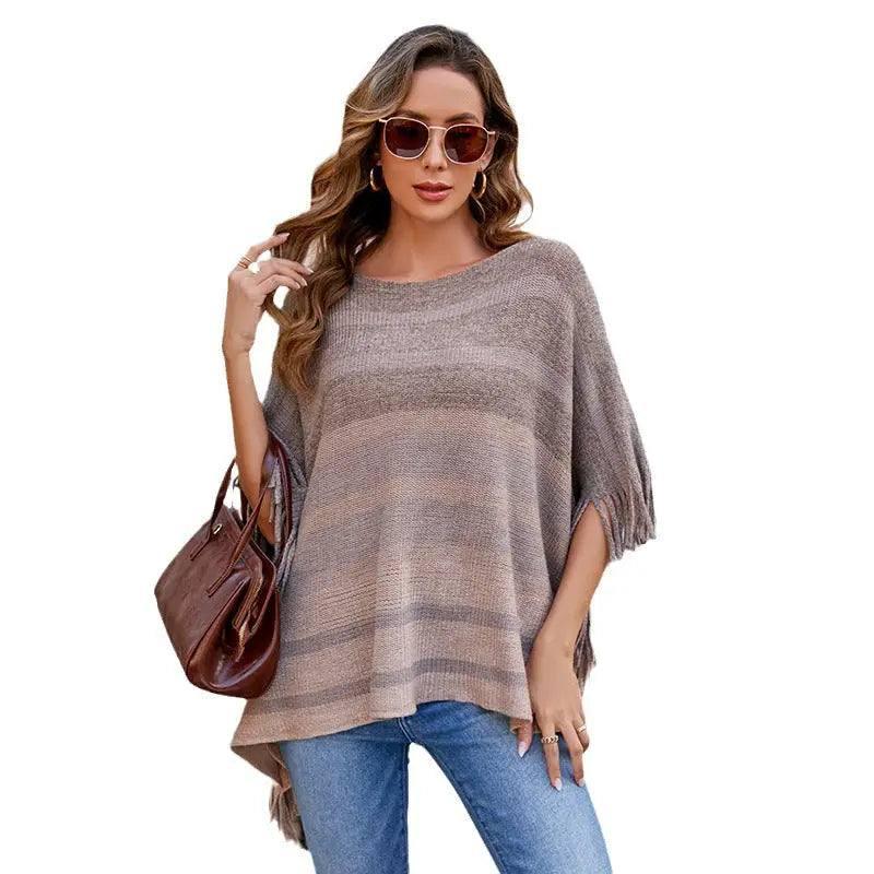 Europe And America Cross Border Off-neck Tassel Shawl For-2