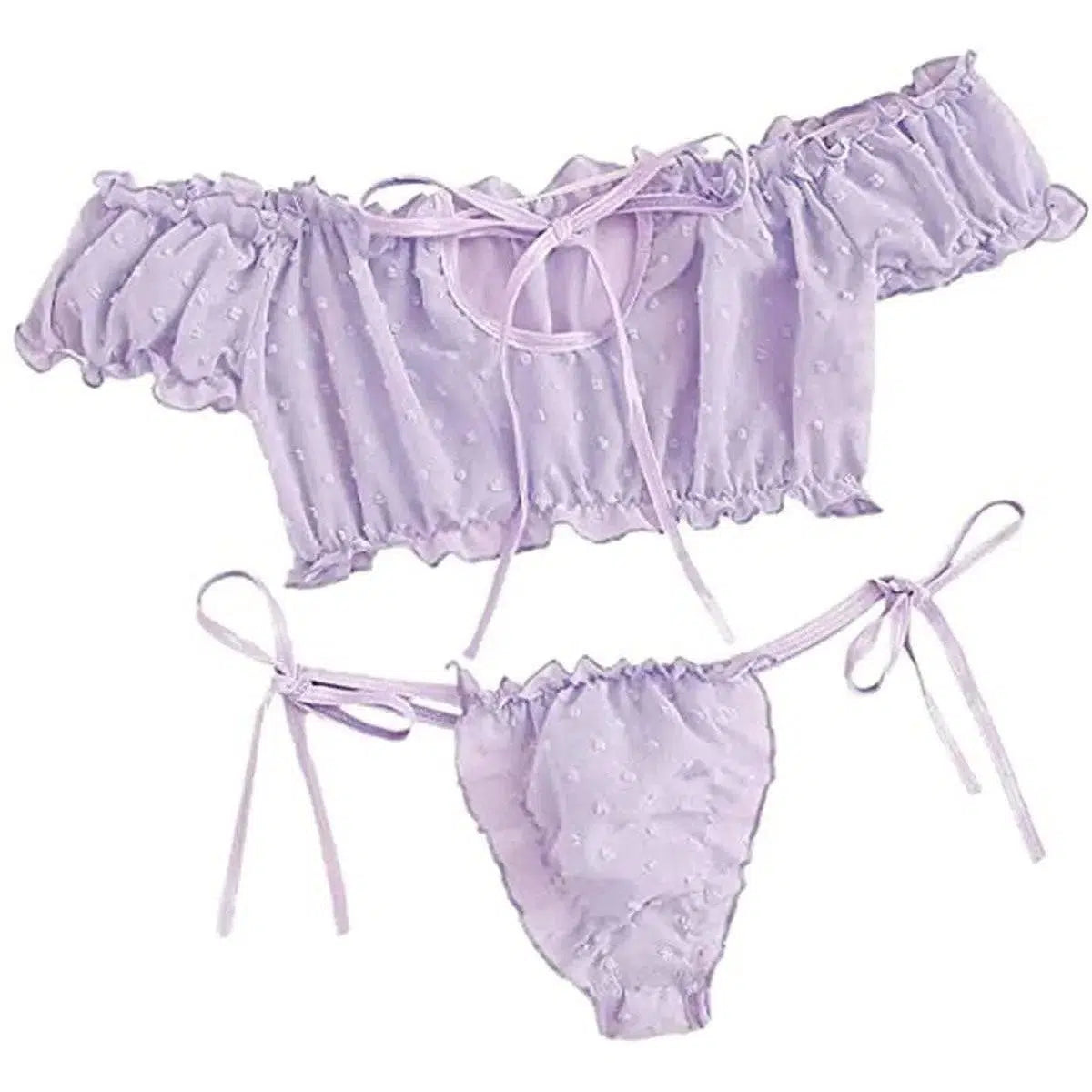 European and American Erotic Lingerie Sexy Women's Strapless-LightPurple-8