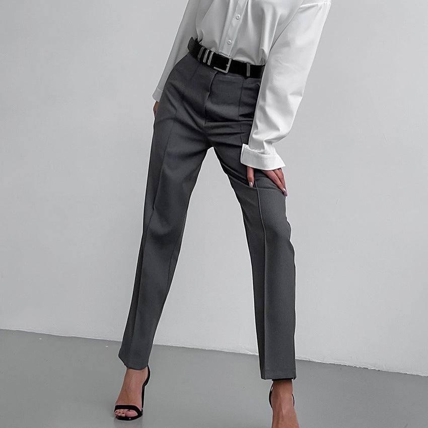 European And American Fashion High Waist Trousers Slim Fit-1