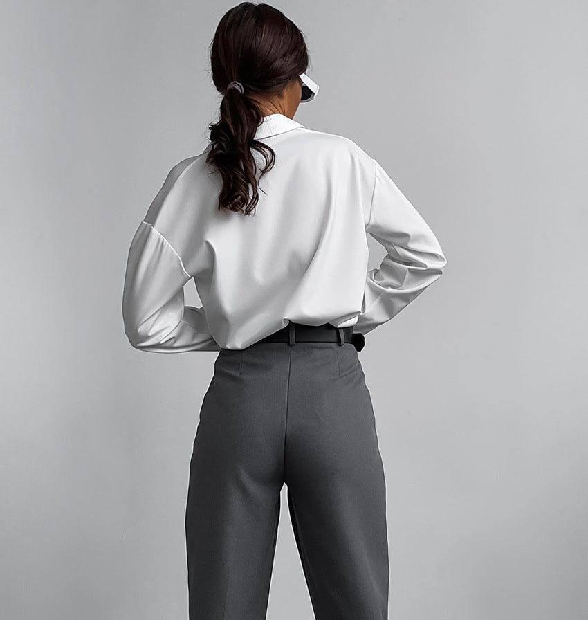European And American Fashion High Waist Trousers Slim Fit-2