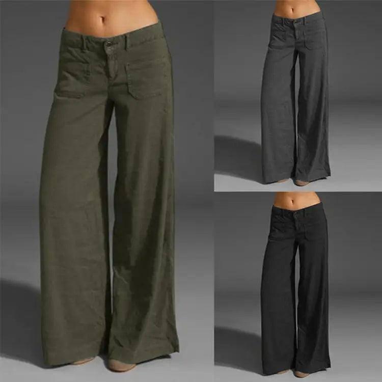 European And American Ladies Trousers Slimming Patchwork-1