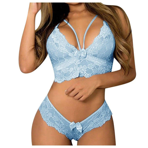 European And American Sexy Lingerie Lace-SkyBlue-2