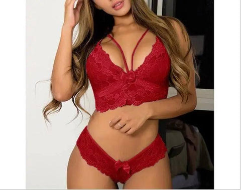 European And American Sexy Lingerie Lace-Red-3