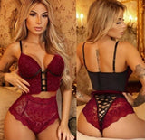 European And American Sexy Lingerie Sexy Seductive Lace-Red-3