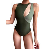 European And American Style Green One-piece Swimsuit Bikini-Green-2