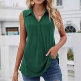 European And American Women's Solid Color Casual Vest-3