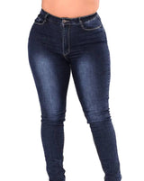 LOVEMI - Extra large size fashion high elastic denim pants women