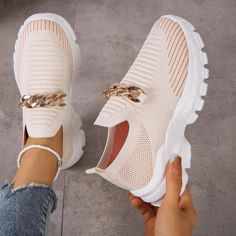 Fashion Chain Design Mesh Shoes For Women Breathable Casual-7