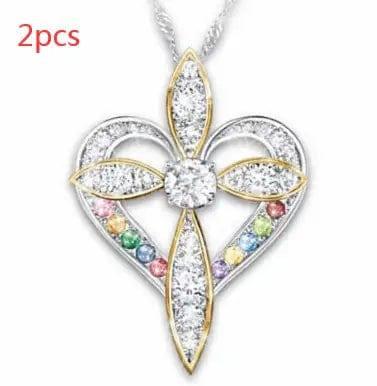 Fashion Love Heart Shaped Cross Pendant-Loveheartshapedcross-5