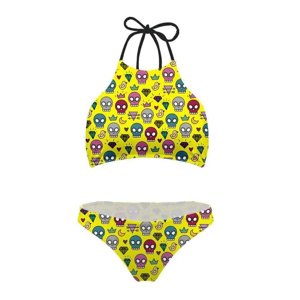 Fashion No Steel Ring Split Swimsuit Bikini Back Print-6style-4